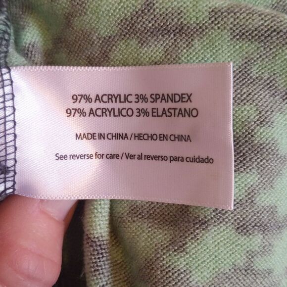 The Limited mint green & gray houndstooth pattern open front cardigan XL - Picture 7 of 8